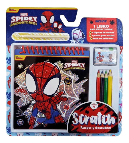 Spidey Spiderman Scratch Marvel Libro Para Colorear Y Raspar