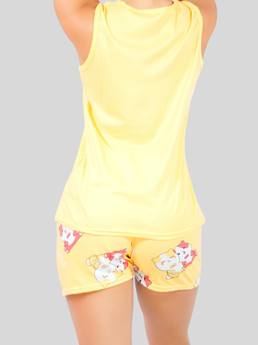 Ropa Para Dormir Mujer Verano Short + Blusa Pijama Fresca