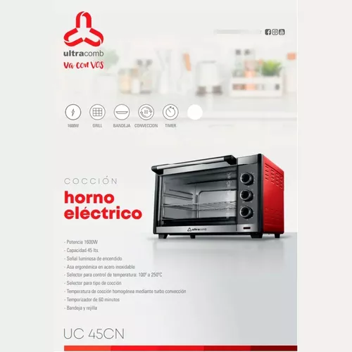 Horno de mesa Everest EV-45L negro