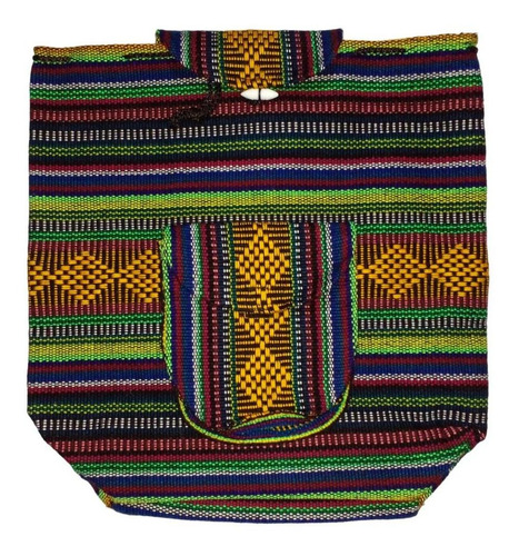 Mochilas Artesanal Tejida, Mxyur-001, 1 Pza, 10kg, Azul/verd Color Azul/ Verde/ Rojo/ Amarillo
