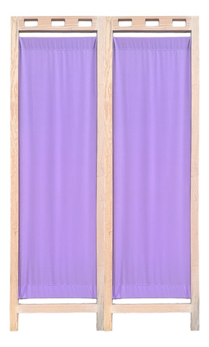 Biombo Plegable De 2 Paneles Larguero Cuadros 180x110 Cm Geométrico Lila
