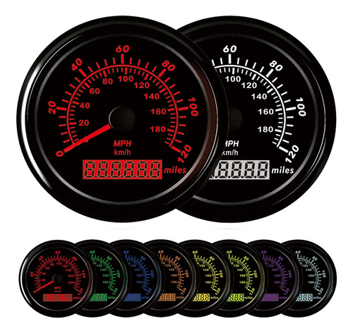 Kgob 85mm 7 Velocímetro Gps Universal 0 ~ 120mph Velocímetro