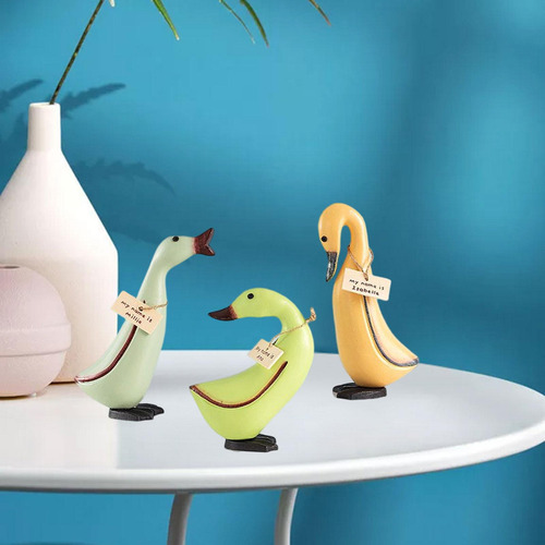 Juego De 3 Estatuas De De Madera, Artesanías, Estilo Para