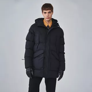 Campera Parka Hombre Negra Invierno Impermeable Importada