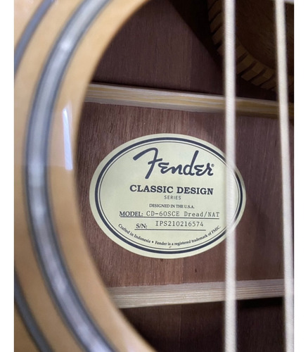Violão Fender Cd-60 Sce Natural Tampo Maciço Novo Original