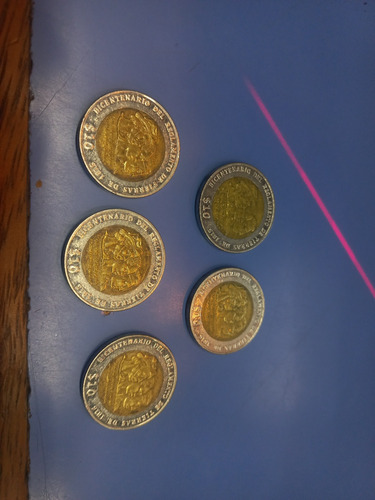 Moneda 10 Pesos Bicentenario 3 Cabezas