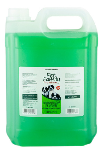 Shampoo Pra Cachorro Eliminador De Odores Pet Fácil Uso 5l Fragrância Uva Verde Tom De Pelagem Recomendado Os Tons