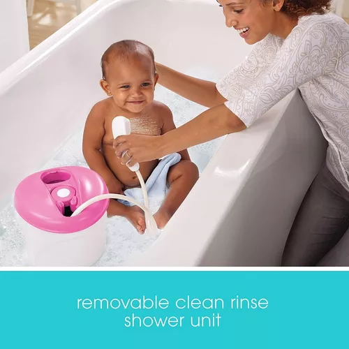 Tina De Baño Con Ducha Motorizada Para Bebés rosado - Summer Infant