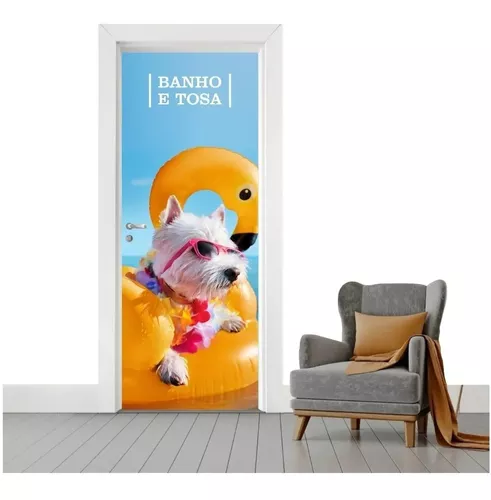 Adesivo Decorativo Porta Cachorros Pet Shop Dog Fofinhos