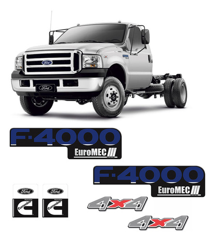 Kit Completo Adesivos Ford F-4000 Euromec + 4x4 + Cummins