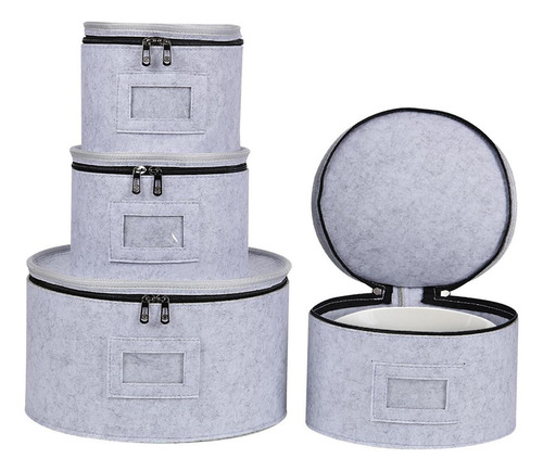 Juego De 4 Cajas De Almacenamiento De Porcelana Para Platos,