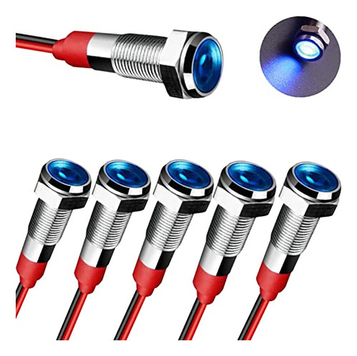 Jaizaiwj 6pcs Blue Led Indicador De Señal De Metal Luz 12v/2