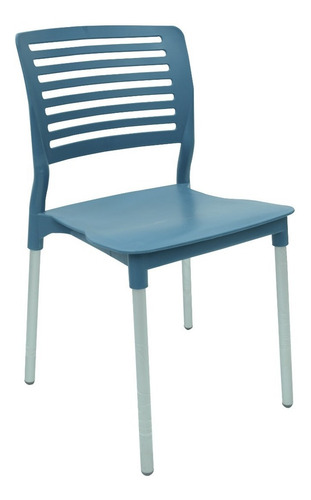 Set De 4 Sillas Galeri Modernas P/ Restaurante- Estructura De La Silla Aluminio Asiento Turquesa