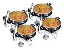 Comprar 4 Panelas Réchauds Alumínio Banho Maria Buffet Festa 5litros