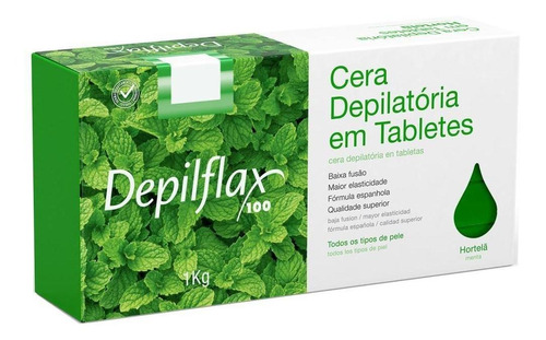 Cera Quente Depilação Depilflax Hortela 1kg Tabletes