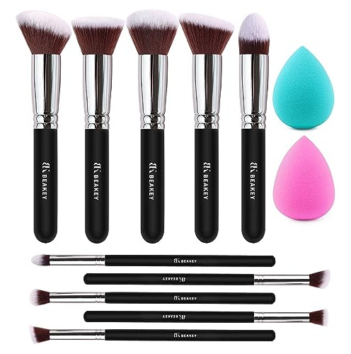 Set Brochas Maquillaje Colorete Kabuki Base Polvos