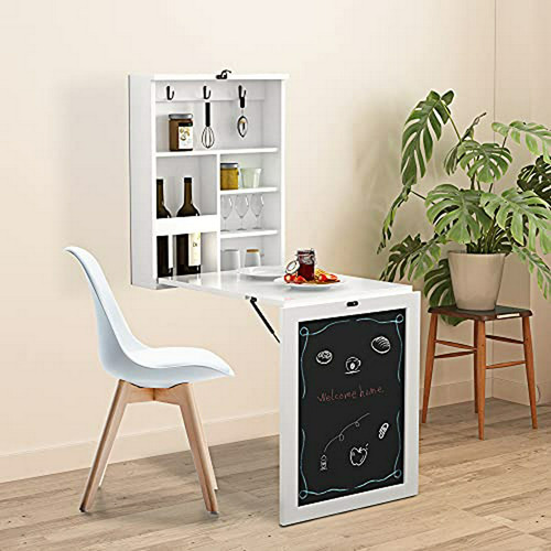 Escritorio Plegable De Pared - Moderno Y Resistente, Ideal P