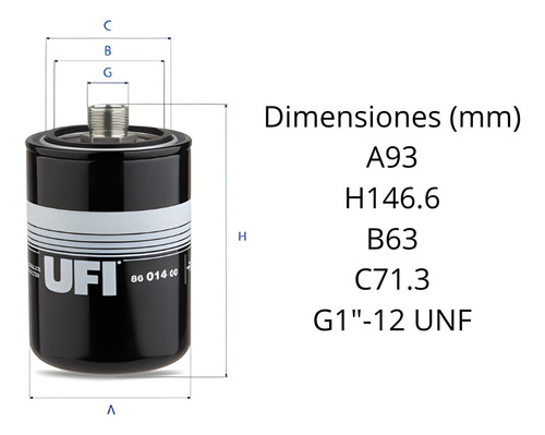 Filtro Ufi 86.014.00 = Bt8415 P551757 Hf6316 57201
