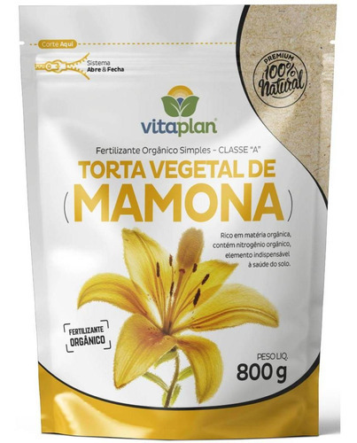 Adubo Orgânico Torta Vegetal De Mamona Vitaplan 800g