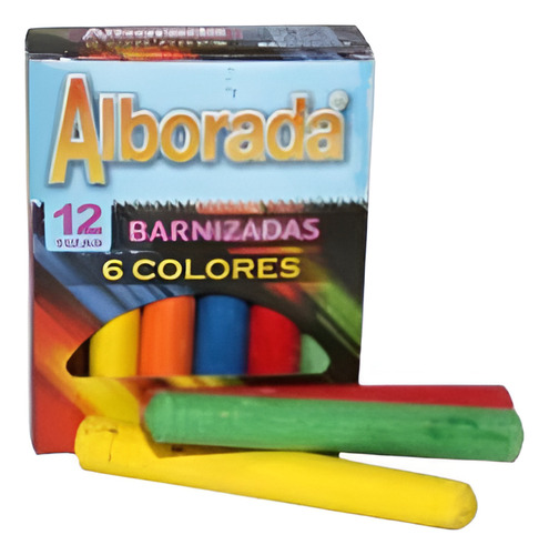 Tizas De Colores Surtidos Caja X12 Alborada (x12 Unid.)