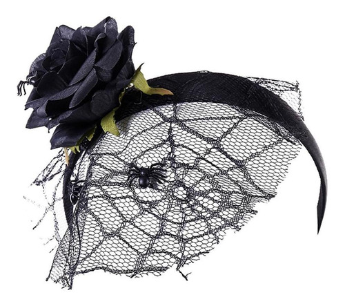 Diadema De Flores Negras De Halloween Velo Banda Para El | Meses sin  intereses