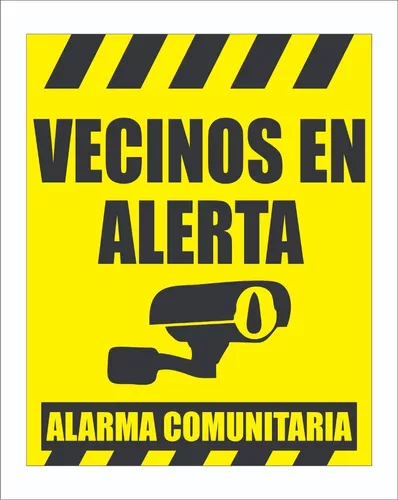 Cartel Alarma Comunitaria 50x70 En Chapa Galvanizada - $ 23.760