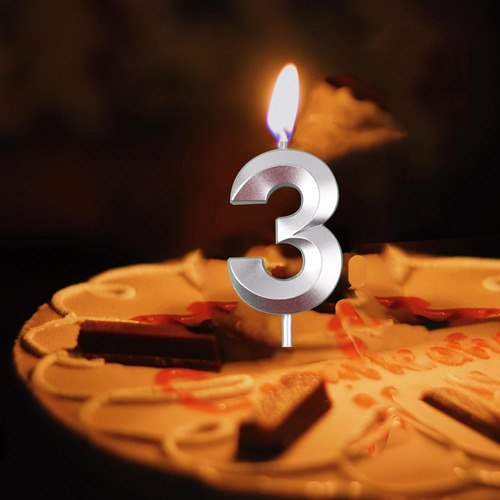 Velas De Pastel De Cumpleaños Número 3, Vela De Cumpleaños N