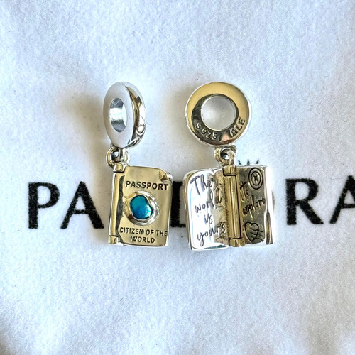 Dije Charm De Plata S925 Compatible Viajes Calidad Premium Pasaporte