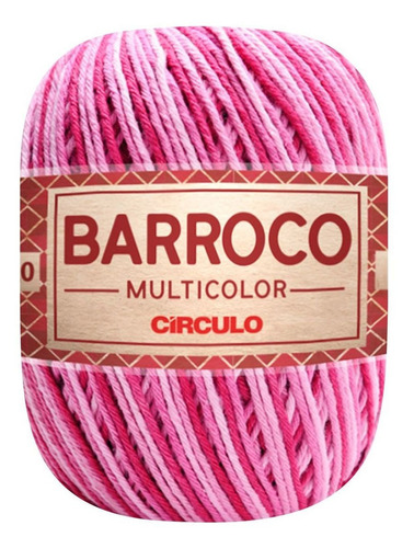 Barbante Barroco Multicolor 6 Fios 200g Linha Crochê Círculo Cor Merlot