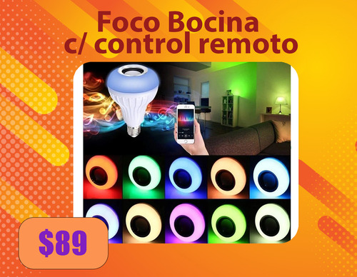 Foco Lampara Altavoz Bluetooth Control Luz Led Rgb 12w