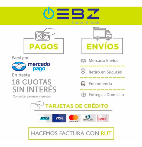 Imagen 3 de 4 de Campanas Extractoras Inox 60cm Luz Led Filtro Lavabl Ebz