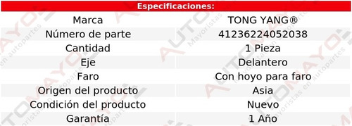 Un Spoiler Delantero C/hoyo P/faro Tong Yang S10 1998-2003