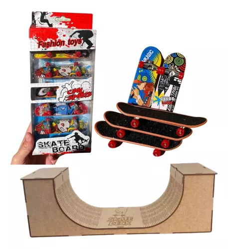 Pista De Skate Dedo Profissional Rampa+5 Mini Skates Sortido