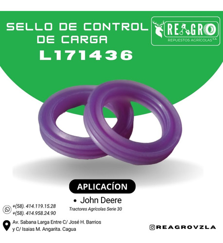 Sello De Control De Carga L171436 John Deere 