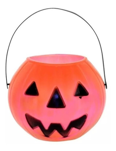 Halloween Adorno Calabaza Caramelera Luminosa Con Luz Led
