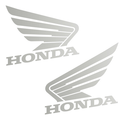 Calcomania Logo Honda Alas Original Gris Plata