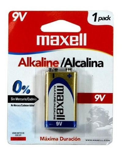 Bateria 9v Alcalina Maxell Libre De Mercurio Y Cadmio Dekor