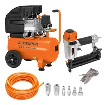 Comprar Kit Compresor De Aire 25l, Clavadora Calibre 18, Manguera 5m