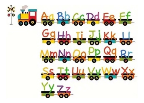 Vinilo Decorativo Abecedario Tren Infantil