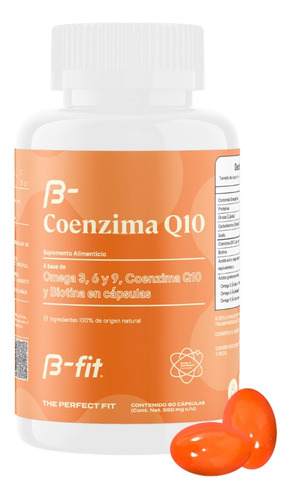 B-fit B Coenzima Q10 Con Omega 3 Y Biotina - 60 Cápsulas