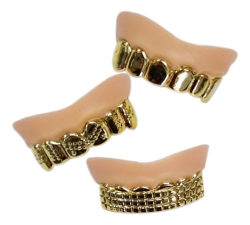 Dientes Dorados Oro O Plata Disfraz Bling Hip Hop Halloween