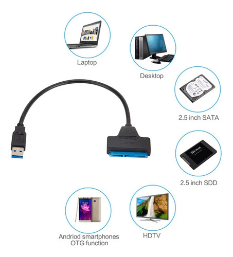 Adaptador Sata 3.0 2.0-usb Hasta 6gbps Comp. Con Ssd Int/ext