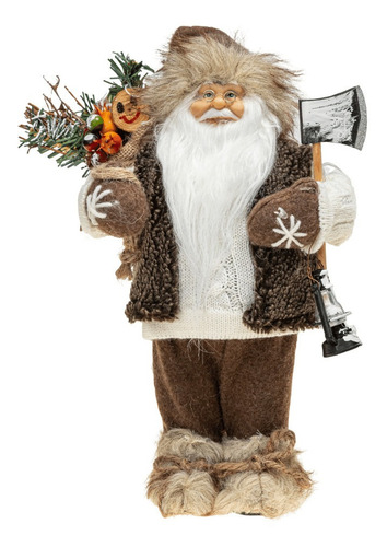 Papai Noel Boneco 30cm Lenhador Decoracao Natal Enfeite Luxo