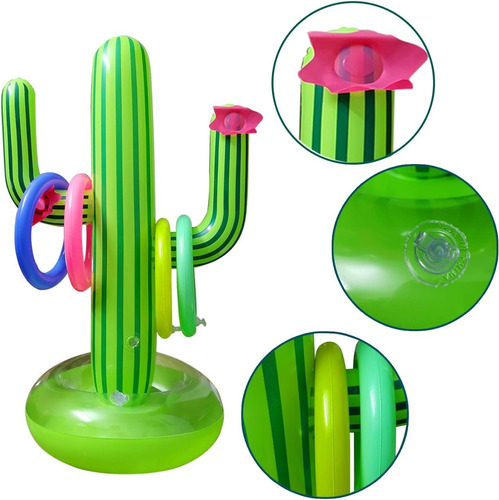 Juego Inflable De Cactus Lanzamiento De Aros Para Alberca 