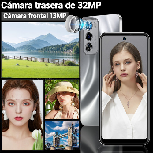 Teléfono Android 13 Sim Dual 12gb+256gb Rom Octa-core 8000mah Full Hd 6.8 Pulgadas Celular Expansión 512 Gb Con Reconocimiento Facial Y Huellas