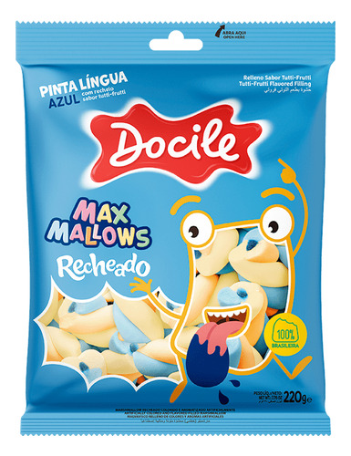 Marshmallow Recheado Twist Pinta-língua 220g - Docile