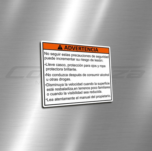 Calco Advertencia Tanque Suzuki Ax 100, Otras