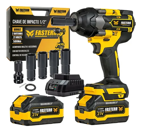Chave de Impacto Digital 500NM 21V C/ Maleta e 02 Baterias 4.0 AH