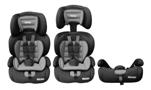 Butaca Booster Elevador Mega Baby Silverstone - Gris de 9-6 Kg