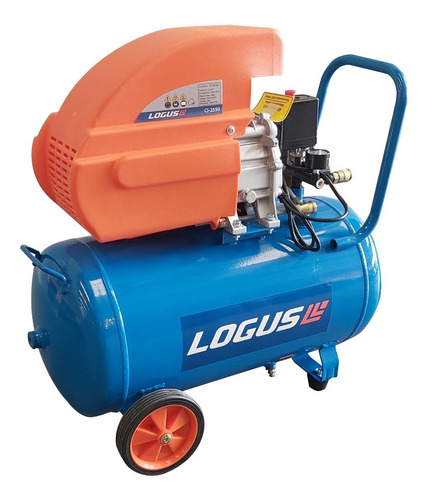 Imagen 2 de 5 de Compresor Aire Logus 2,5hp 50 Litros Portatil + Aceite Comp